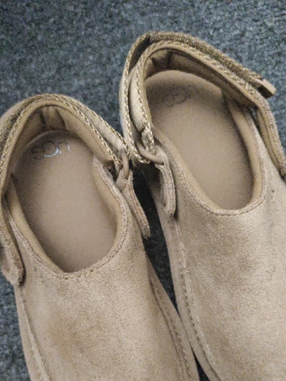UGG Kids Suede Slip-On Shoes in Sand Brown